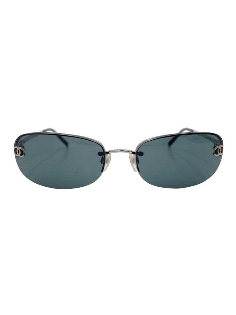 Chanel Sunglasses Cc Logo Blue Silver Metal Eyewear
